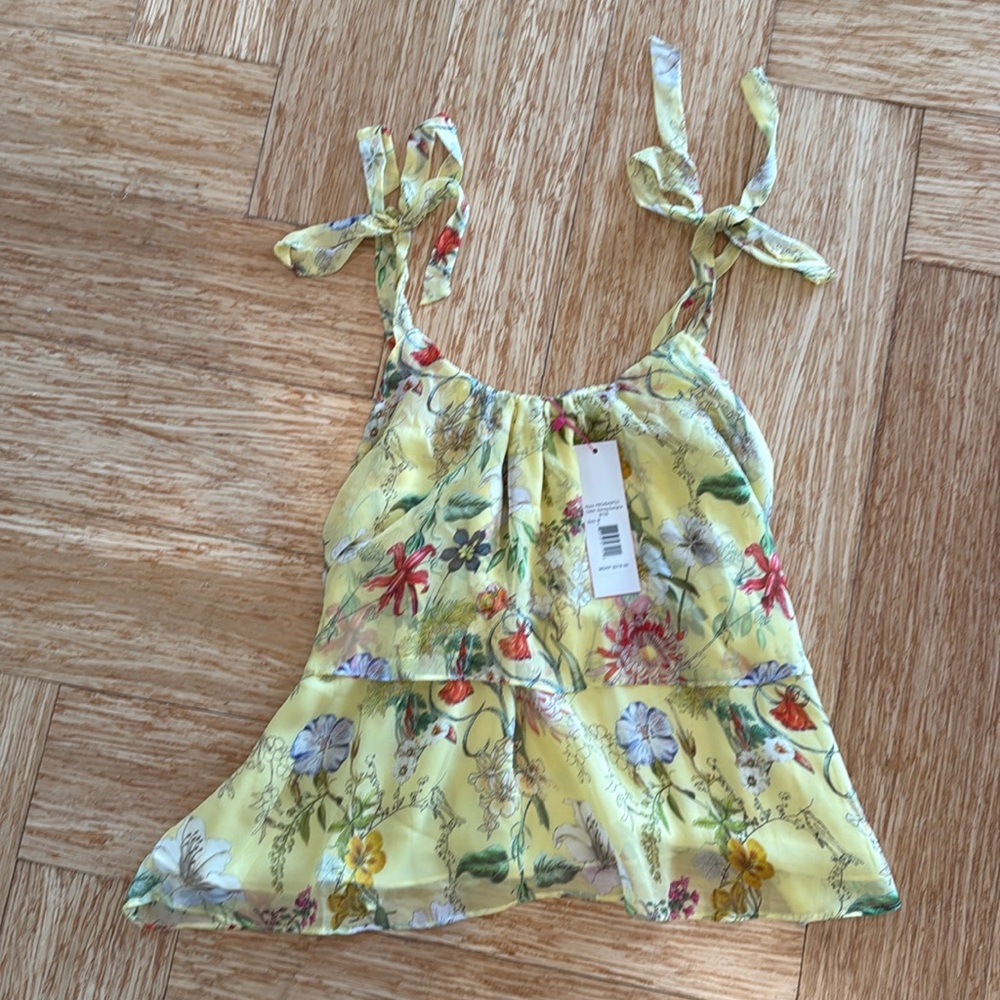 NWT Parker NYC yellow floral print top